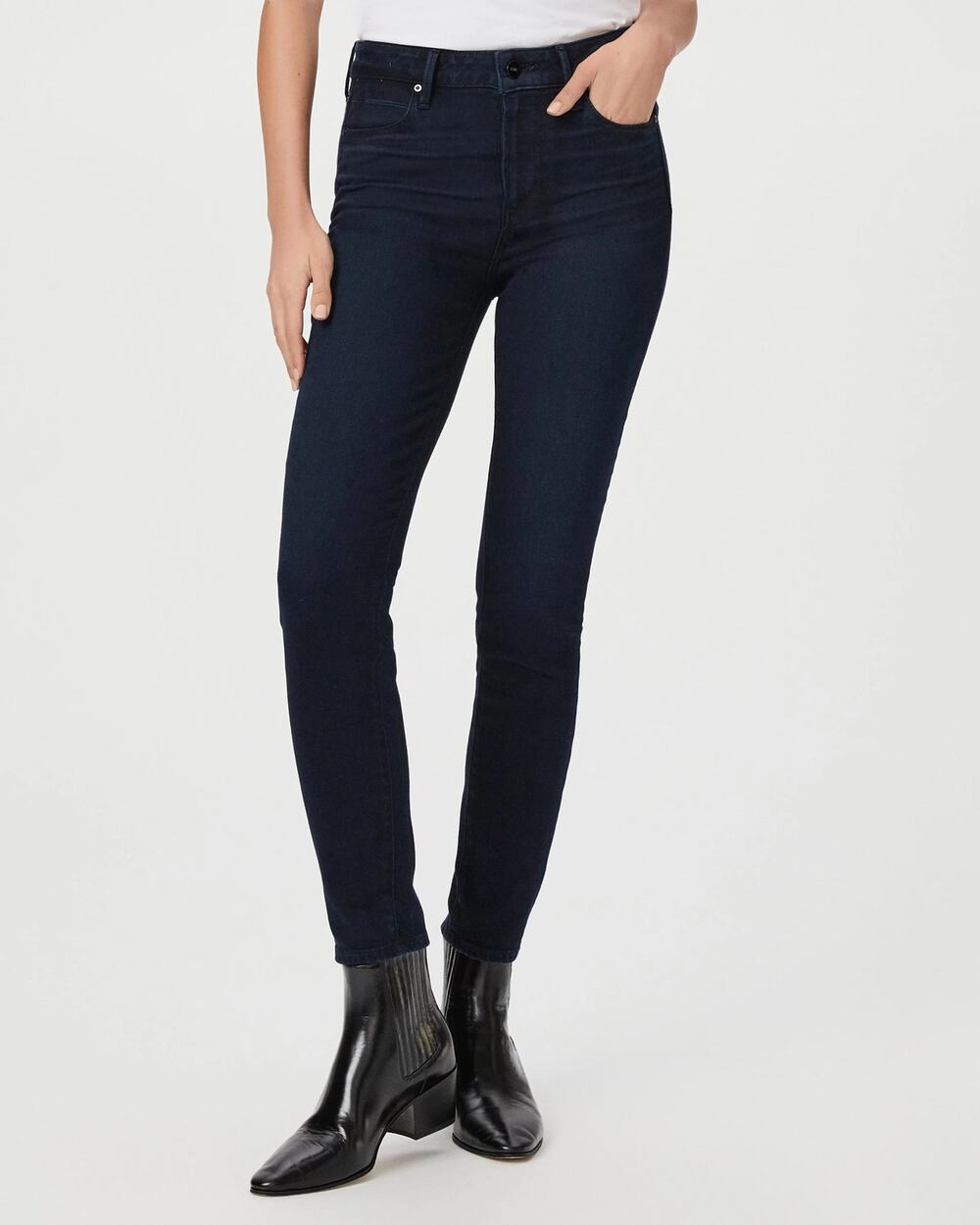 PAIGE Hoxton Ankle High Rise Skinny Jeans Womens 24 Corsica Dark Wash Blue